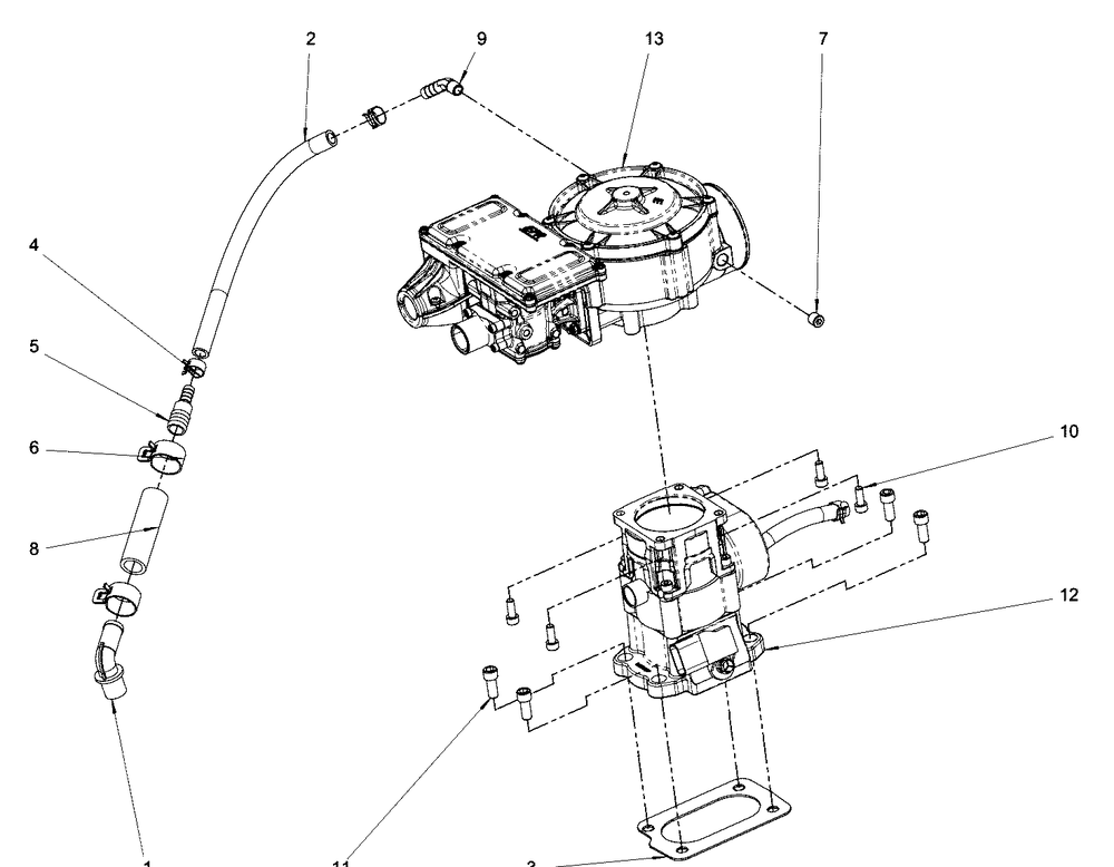 Engine Group - Fuel Diagram and Parts List for 076355-03  Briggs and Stratton Generator